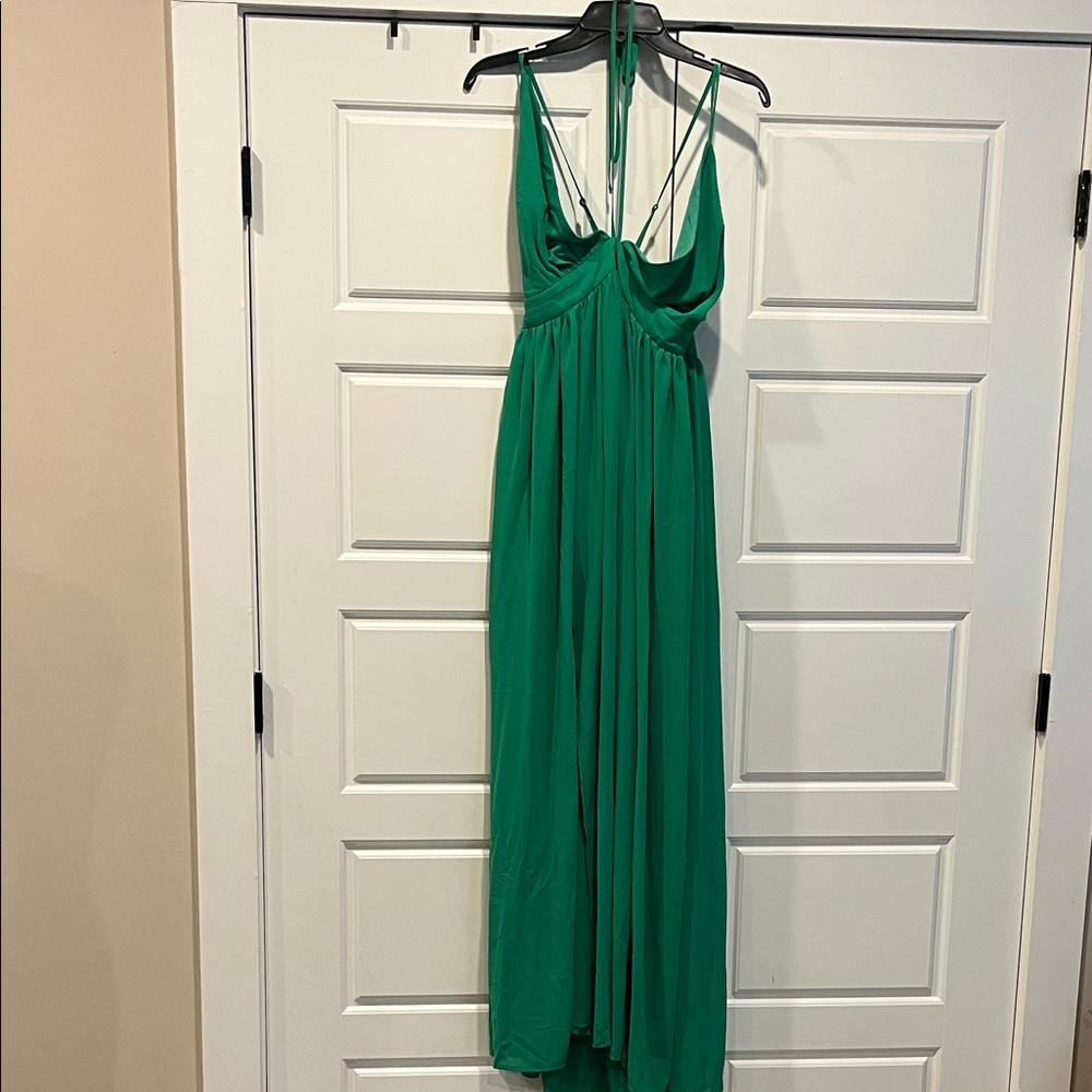 Fashion Nova Emerald Backless Gown